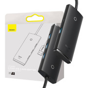 Concentrador 4 en 1 USB a 4 USB 3.0 de la serie Baseus Lite WKQX030201 - 2 m - negro