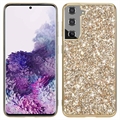 Funda Híbrida Glitter Series para Samsung Galaxy S21 FE 5G - Dorado