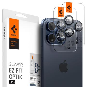 Spigen Glas.tR Ez Fit Optik Pro Protector para Lente de Cámara iPhone 14 Pro/14 Pro Max/15 Pro/15 Pro Max