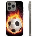 Funda de TPU para iPhone 15 Pro Max - Pelota de Fútbol en Llamas